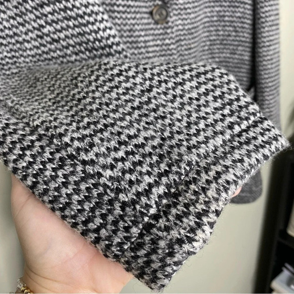 Avec Les Filles With the Girls Gray Birds Eye Tweed Pea Coat Women's Size Large - Picture 5 of 9